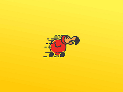 Red Dodo bird brand branding car cute dodo drive happy logo logotype mark motion