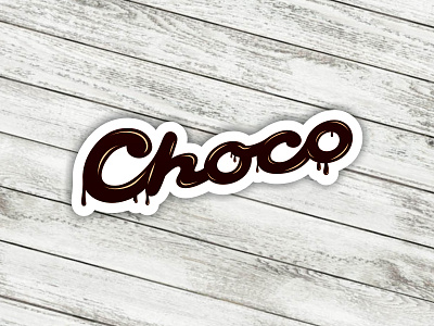 Chocolate calligraphy chocolate cocoa food hand drawn hand lettering handwritten lettering letters melting sticker typography