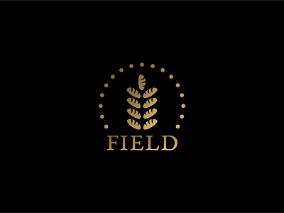 Field Bakery badge black brand branding bread circle logo logotype mark simple stamp wheat