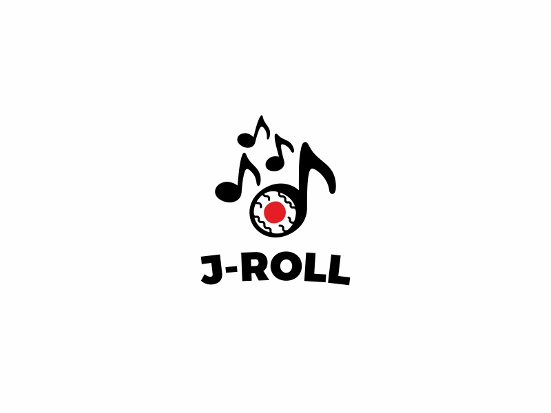 J-Roll logo brand branding food japan japanese logo logotype mark music roll simple sushi