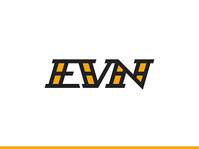 EVN wordmark brand branding creative energy letter letters logo logotype type typo typography yellow