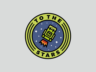 To The Stars! backpack badge brand branding camp emblem jet pack logo modern space stars travel