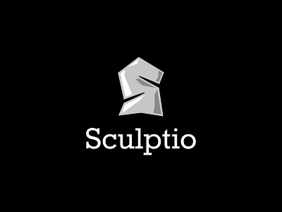 Sculptio logo brand branding gray grey logo logotype mark modern rock sculpture simple stone