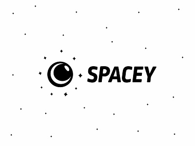 Spacey logo astronaut black brand cosmos helmet icon logo logotype moon planet space stars