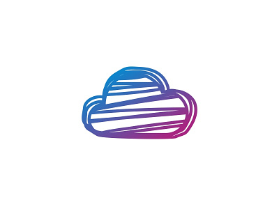 Draft Cloud blue brand branding cloud design gradient icon logo logotype purple simple sketch