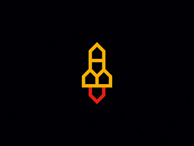 House Rocket brand branding clean design graphic design house logo logotype minimal rocket simple space