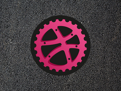 Dribbble Gear asphalt ball bicycle bike dribbble gear illustration logo movement playoff sticker sticker mule