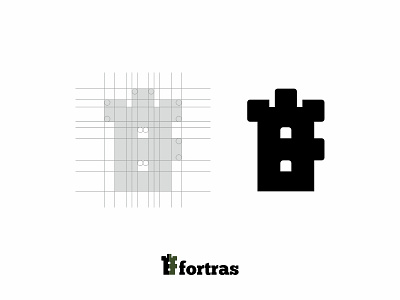 F - Fortras brand branding castle design domain fort grid letter logo logotype tower vector