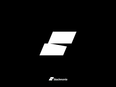 S - Stackmania brand branding clean letter lettermark logo logotype minimal shadow simple type typography
