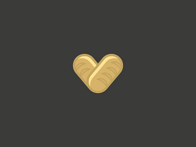 Love of Bread baguette brand branding bread design heart illustration logo logotype love minimal vector