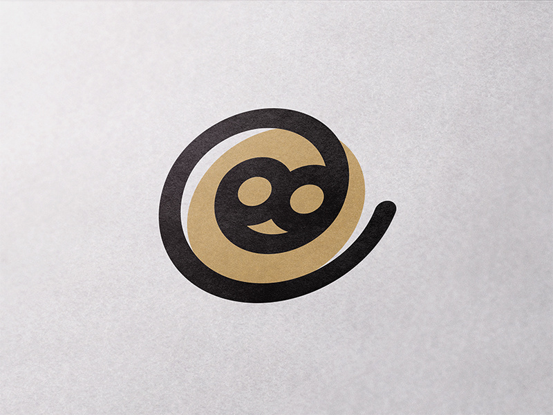 GiveChimp spiral simple paper monkey minimal mark logotype logo circle branding brand animal