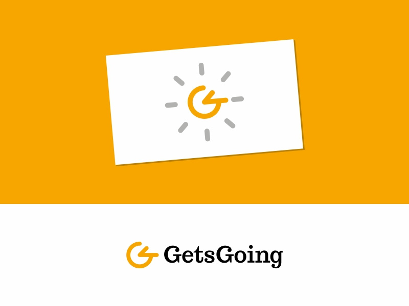 GetsGoing time monogram minimal mark logo lettermark letter identity design clock busines card branding