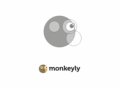 Monkeyly logo animal brand branding chimp domain flat graphic grid identity logo mark monkey