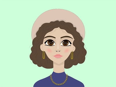 Woman in hat app avatar branding design graphic design icon illustration portrait vector woman