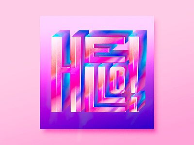 Hello Dribble! design gradient lettering type visual