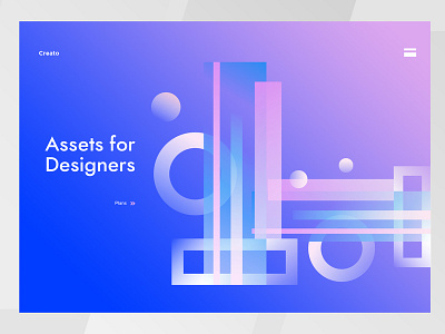 Creato Landing Page colors design experiment exploration futurism geometic gradient illistration illustration ui ux