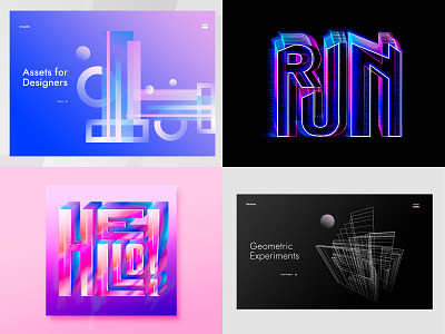 2018 colores diseño experimentar futurismo gradiente ilustración tipo