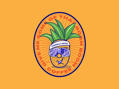 Pineapple Coffee Sticker 1 design illustration typography vector