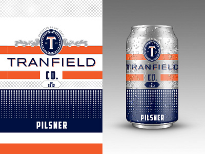 WIP Tranfield Badge Design 2 badge beer can design identity lettering mark packaging typography