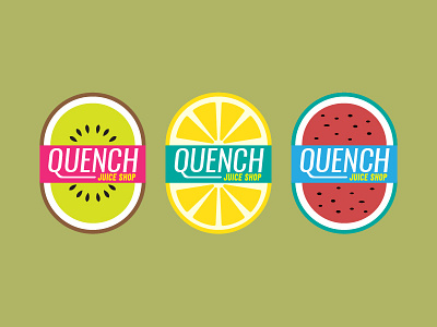 Quench WIP color identity logo type