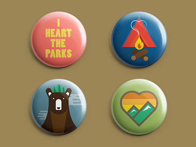 Heart the Parks color design illustration typography