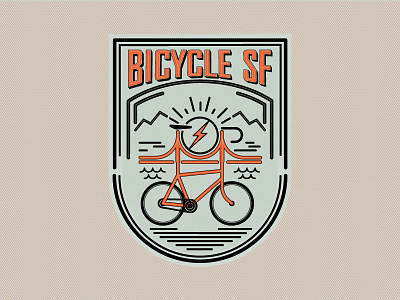 SF GG Bicycle badge color design illustration typography vector