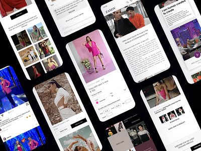 Zanov Fashion Design App app design figma ui user experience user interface ux uxui