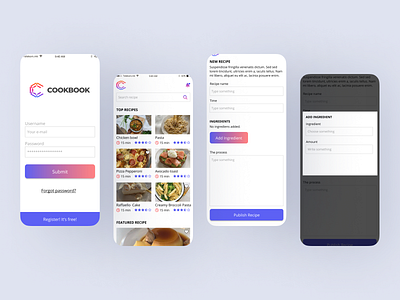 CookBook cookapp cookbook daily dailychallenge dailyui figma ui user interface uxui