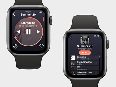 08 Music player daily ui dailyui iwatch music player smartwatch