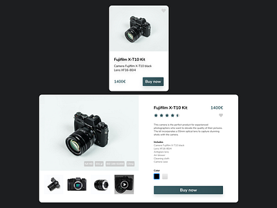 11 Single product camera daily ui daily ui 011 daily ui challenge dailyui fujifilm product product card single product