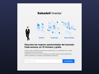 25 Subscribe - Banc Sabadell banner banner design daily ui dailyui dailyuichallenge inversor overlay overlays suscribe