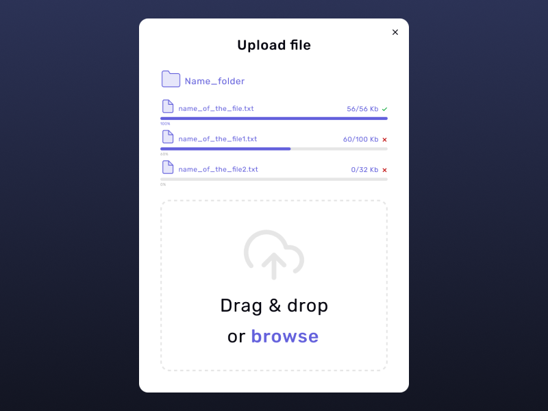 30 File upload by Felipe Cardona on Dribbble