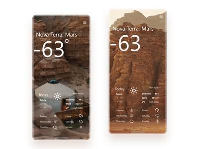 36 Weather daily ui dailyui dailyuichallenge mars sun sunny sunny day wheather