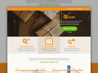Qlooer Landing Final application clues gift giving gifts made with invision qlooer
