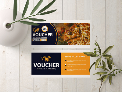 Restaurant gift voucher card design