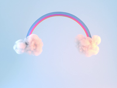 Rainbhaaaw aftereffects animation cinema4d clouds funny motion motion design motion graphics octane octane render rainbow silly