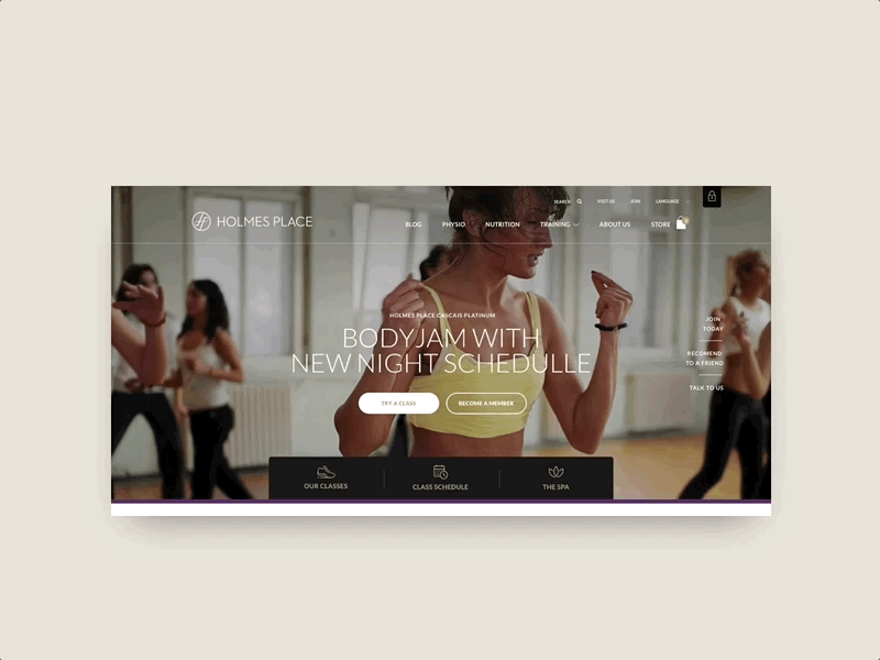 Holmesplace - Class Detail design fitness fitness center fitness club gym ui ux website