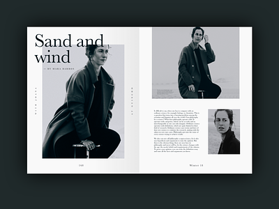 Wind And Sand art direction clean concept design editoral fashion layout magazine minimal photography portrait typography