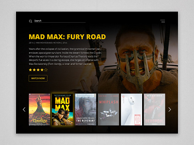 TV App // 025 daily ui fury road mad max movies tv app ui ux