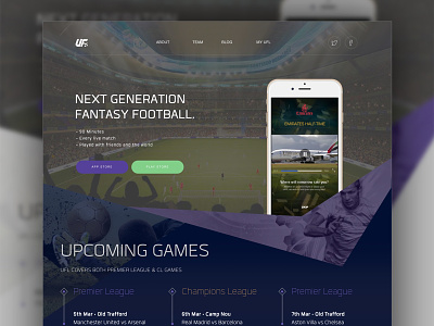 Landing Page app landing page fantasy football football landing landing page page soccer sports sports app web design website