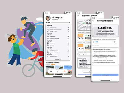 Ngetrip: Profile and Payment Page design app branding design illustration minimal ui ux vector