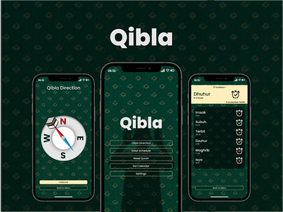 Qibla: A Moslem App branding design graphic design icon illustration minimal ui ui design ux