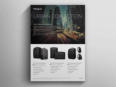 Targus Urban Collection Collateral art direction brand branding branding design corporate corporate design creative design creative direction creative director design flyer flyer design graphic design graphicdesign graphics indesign layout photoshop postcard postcard design