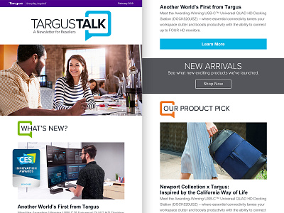 Targus Talk – Responsive HTML Email Newsletter branding design logo photoshop typography ui