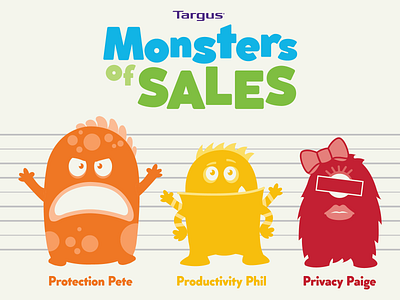 Targus – Monsters of Sales Line-Up design illustration vector