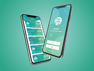OutNest android coupon design discount green groupon ios iphone ui ux