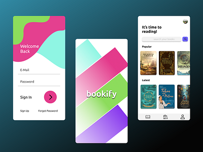 bookify app design ui vector