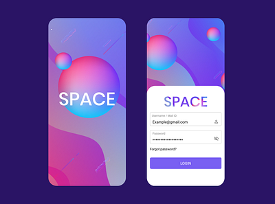 SPACE UI login login design