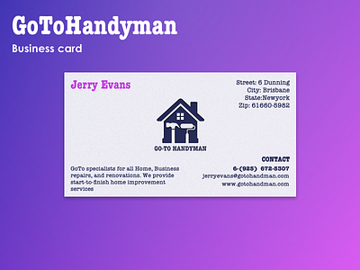 Goto Handymanlogo Business Card handyman home repairs logos renovations