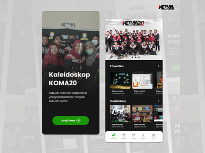 Profile App - Kaleidoskop KOMA app chat design graphic design homescreen illustration mobile mobile app ui